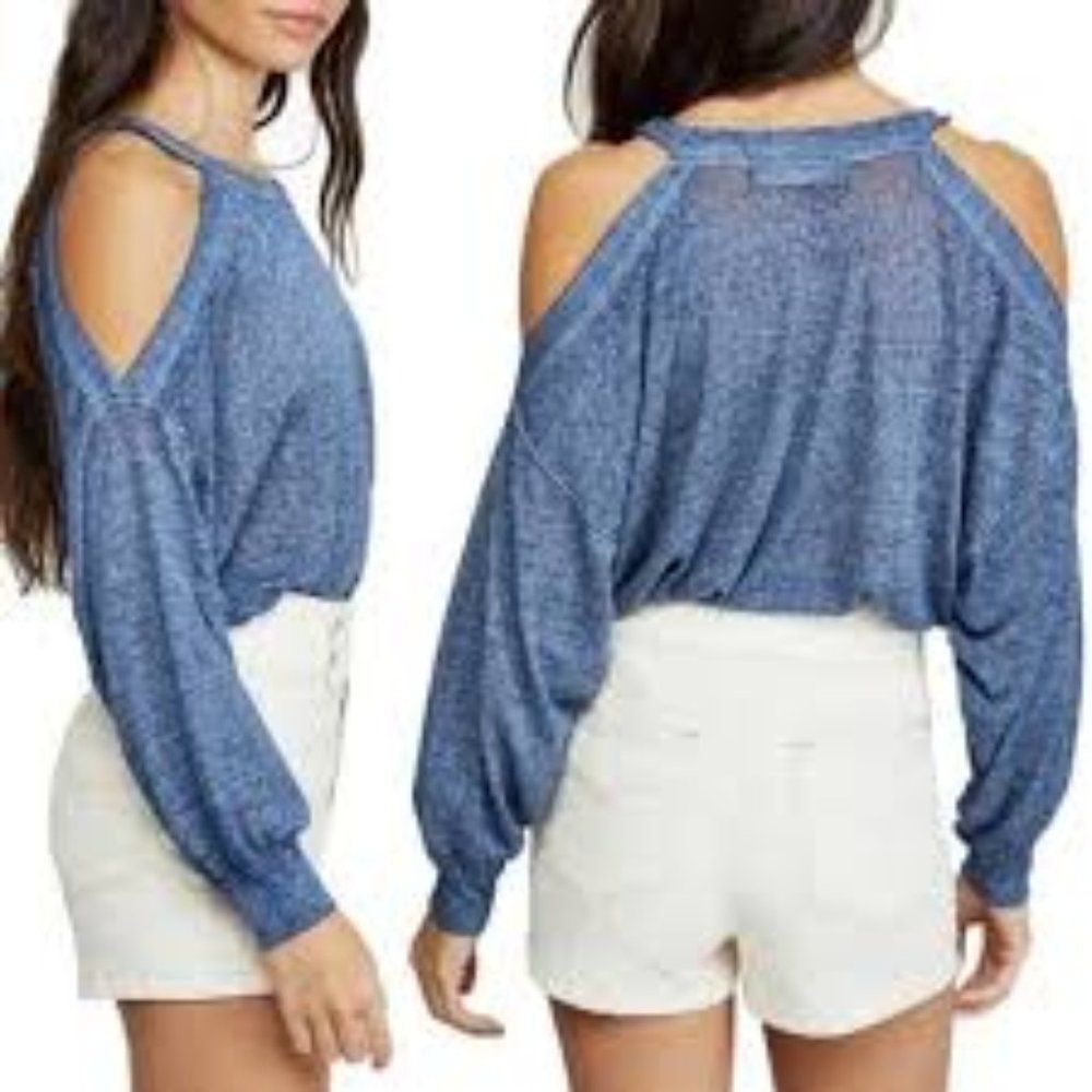 Free People x We The Free Chill Out Cold Shoulder Boho Burn Out Top Small